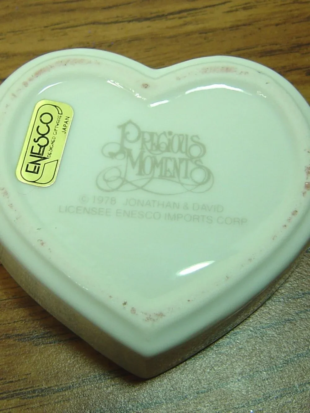 Vintage Precious Moments heart shaped trinket box -